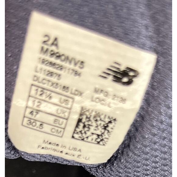 Mens New Balance M990NV5 USA Collection Sneakers Size 12.5 Navy - Picture 6 of 6